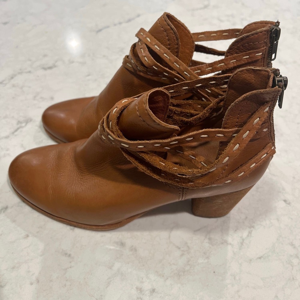 Frye Women’s  Leather Zip Naomi Pickstitch Ankle Shootie Size‎ 10 Brown 3474686